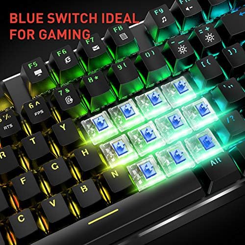 Havit teclado mecânico e mouse combinar RGB Gaming 105 Chaves Blue Switches Wired teclados USB com repouso de pulso destacável, mouse