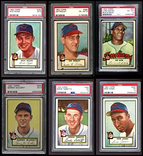 1952 Topps Cleveland Indians Team Set Cleveland Indians Ex Indians