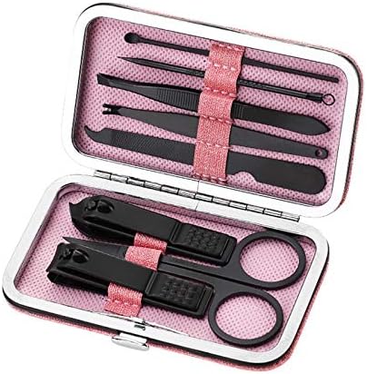 Kangdd 8pcs Aço inoxidável Clippers de unhas Definir terno de tesoura profissional com aparador de box kits de cortador de manicure para ferramentas de unha