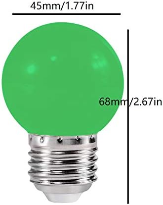 Iluminação lxcom lâmpada verde lâmpada colorida lâmpada 10 pacote 1w bulbos globos g45 lâmpada colorida lâmpada colorida lâmpada e26/e27