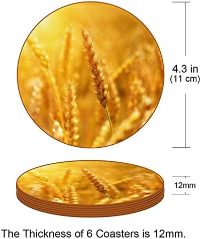 Tacameng 6 montanhas -russas redondas, cereais de milho de grãos de trigo de couro de couro solar protetora de proteção para proteção de proteção à almofada de isolante para decoração de casa, tipos de canecas e xícaras