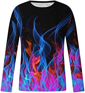 Camiseta masculina, camisetas gráficas impressas em chamas 3D