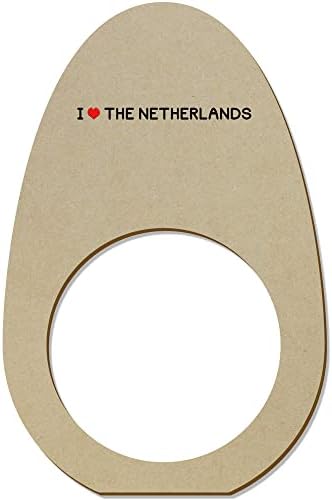 Azeeda 5 x 'Eu amo os anéis de guardana de madeira da Holanda