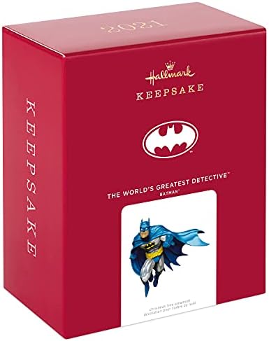 Hallmark Keetake Ornamento de Natal 2021, DC Comics Batman, o maior detetive do mundo