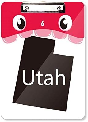 Utah The United States of America Map Mouth Clipboard Pasta File Pad Backing Plate A4