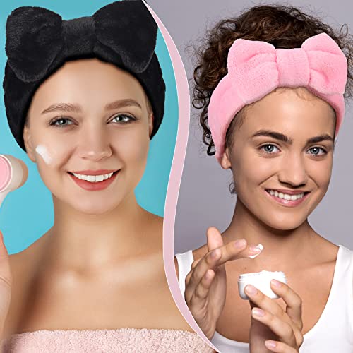 Jenpen 24 PCs Spa Facial Head Band em maquiagem macia maquiagem elástica de toalha elástica Skincare Bands Microfiber Coral Fleece