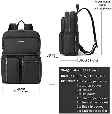 Mochila de laptop Choliss para mulheres e homens, mochila de 15,6 de computador, bolsos multi -bolsos da faculdade bolsa de