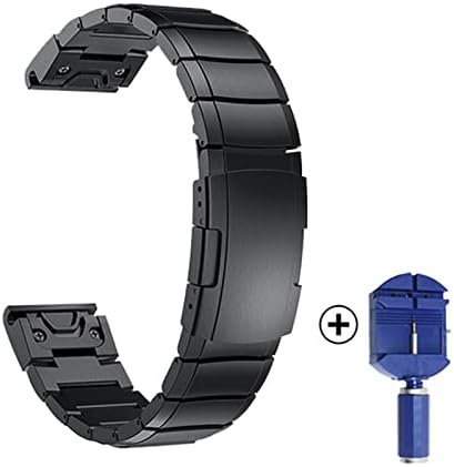 Irjfp Strapta de aço inoxidável Bandas de relógio de metal para Garmin Fenix ​​7 7s 7x 5s 5x 6x 6 6s Pro 3HR 935 Banda de aço