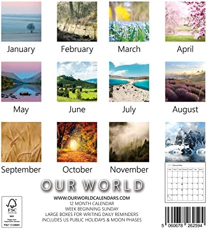 Nosso calendário de parede de estações de mudança mundial 2023 - Planejador Familiar e Organizador Diário com Gráfico Mensal e Calendário