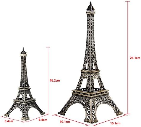 Delaman Eiffel Tower Bronze Alto Eiffel Tower Paris France Réplica Vintage para Bolo Topper Gifts Party Home Decoion
