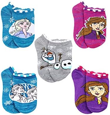 Disney Frozen 2 Elsa Anna Girls Criandler 5 pacote Sem Show Socks Conjunto