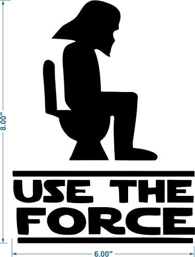Use a força - com Darth Vader Head - 6 x 8 polegadas - banheiro engraçado banheiro/banheiro/banheiro - decalques de parede de vinil [amigável para crianças]