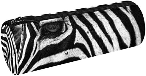 Animal preto branco zebras lápis case student papelary bolsa zíper bolsa de maquiagem de maquiagem de cosméticos para estudantes