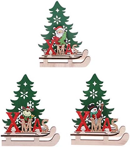 Supvox 3pcs Decoração de mesa de Natal para jantar Feliz Christmas Sinais central boneco de neve do boneco de neve rena decoração