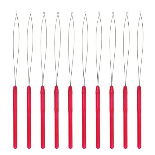10 PCS Extensão de cabelos Freíma de encaderamento da agulha Ferramenta de gancho e ferramenta de dispositivos de contas