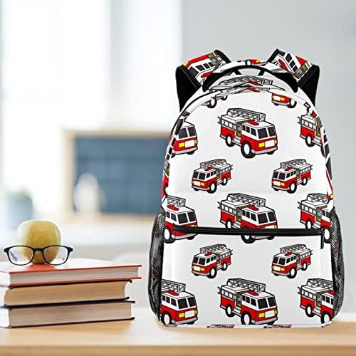 Backpack Rucksack School Bag Travel Casual Daypack para mulheres meninas adolescentes, caminhão de bombeiros