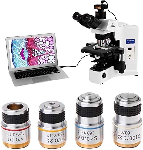 JF-Xuan 4x 10x 40x 100x Lente objetiva achromática para microscópio biológico 185 LS'D Tool