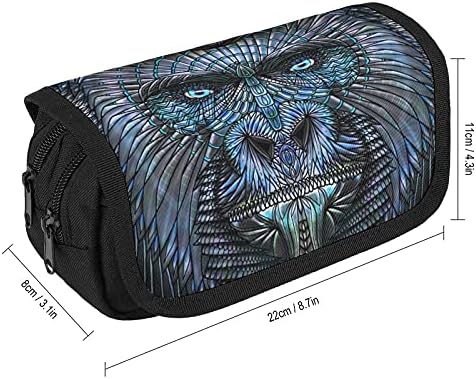 Funnystar Wildlife Gorila Grande Capacidade Lápis Case 2 Camadas Bolsa Lápis Bolsa de Cenagem Mesa Organizador de Cosmético