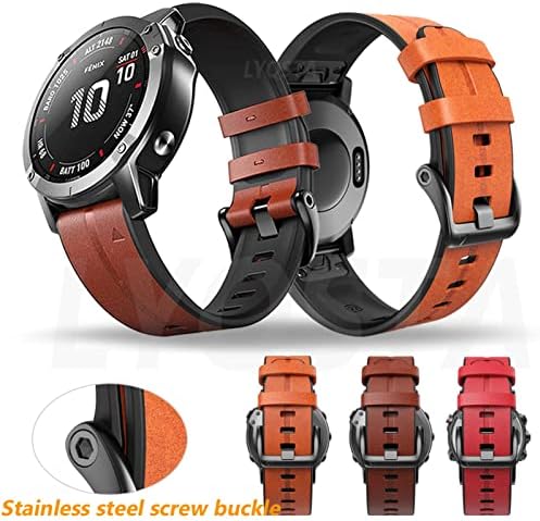 Ilazi Leather Watch Band for Garmin Fenix ​​5/5x/5s mais 6/6x/6s Pro 945 935 3 h2 Pulseira inteligente 22 26mm de pulseira de