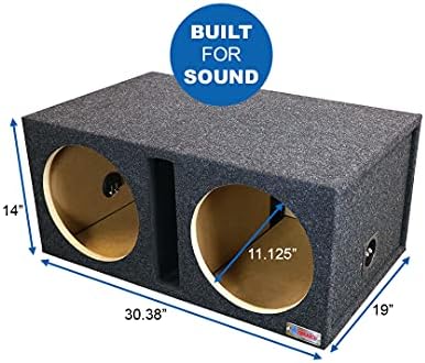 ATREND DULO SUBWOOFER SUBWOOFER DE 12 polegadas - Caixas e gabinetes de subwoofer de carro Tuned SPL - A caixa de subwoofer premium melhora a qualidade do áudio, som e baixo - acabamento de níquel terminais de subwoofer - carvão - carvão vegetal