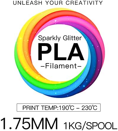 Filamento de impressora 3D de Glitter PLA GLITTER INLAND 1,75 mm - Precisão dimensional +/- 0,03 mm - 1 kg de bobo - se encaixa na maioria das impressoras FDM/FFF - filamentos brilhantes e brilhantes, brilho roxo