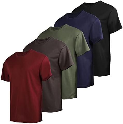 Camisetas atléticas ativas para homens, ginástica rápida de treino seco de manga curta camisetas 5 pacote 5 pacote