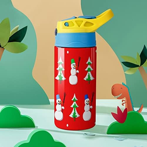 Thermo Cup Christmas Snowman Straw Bottle 500ml Copo de viagem em aço inoxidável para meninas meninas