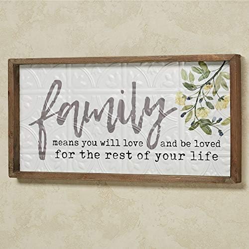 Touch of Class Family significa Love Wood and Metal Wall Place White, 12 por 24 polegadas