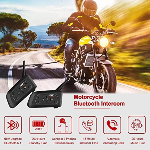 EJEAS V6 PRO MOOTEMENTE MOOTEMET Bluetooth Headset, pacote de intercomunicações de motocicleta 2, BT5.1, IP65, suporta