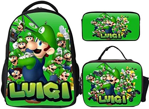 Regas de mochilas de anime, carteira de desenho animado laptop mochila Daypack 3d Schout School Schan 3 Peças para meninos meninos