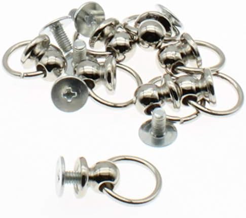 Rivet da cabeça redonda do Screwback, LBTODH 24pcs rebites para couro com acessório DIY anel de tração para bolsas/cintos/artigos