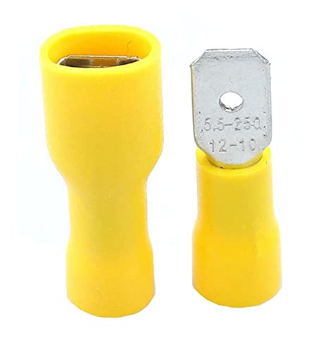 Dfamin 5.5-250 MDD5.5-250 Amarelo machado machado Conexões de fio elétrico feminino Conectores de crimpagem conectores