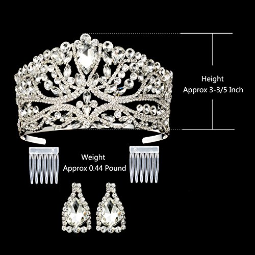Princesa da princesa DCZERONG Coroas de shinestone Crystal Adult Women Birthday Birthdant Prom Silver Crown