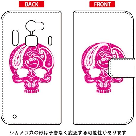 Segundo notebook de pele Tipo de smartphone Case Paisley Skull Pink Design por ROTM/para Arrows A 202F/SoftBank