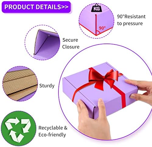 Aiyunni 25 Pack Pequenas Caixas de remessa Caixa de papelão corrugada roxa 6x4x3 polegadas ， caixa de papelão para embalagem para