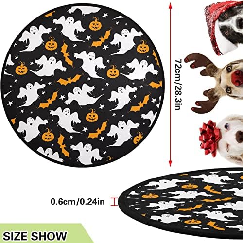 VISESUNNY JATAL TREELA MAT HALLOWEEN BAT Pumpkin Ghost Cartoon Tree Stand Mat Floor Protetor absorvente Tree Stand Tape