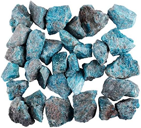 Sunyik Natural Raw Stones Cristais de rocha áspera para cair, cáxi, apatita azul, 1pound