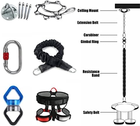 Wyfdp Bungee Dance Suspensão Voadora Corda Aérea Anti-Yoga Cord Feltion Band Set Workout Fitness Home Gym Equipment