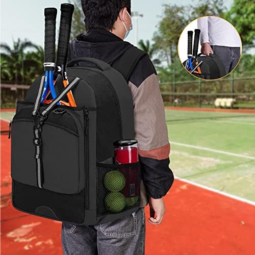 Mochila Goburos Tennis para homens/mulheres, bolsa de tênis com compartimento de calçados ventilado separado, bolsa esportiva multifuncional