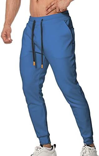 Calça de moletom de moleto de fitness de fitness para homens para homens para foderning skin de bolso de pocket skin de comprimento completo calças esportivas de espuma