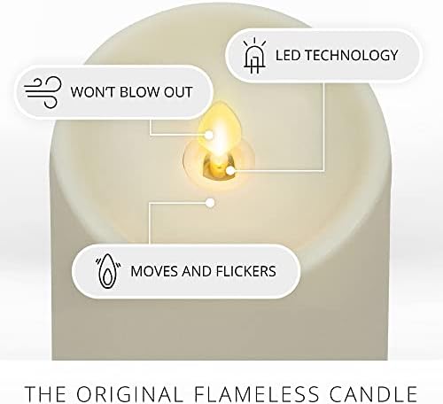 Luminara Realistic Artificial Moving Flame Outdoor Pillar Candle - Luzes de bateria em LED de chama em movimento para o Natal