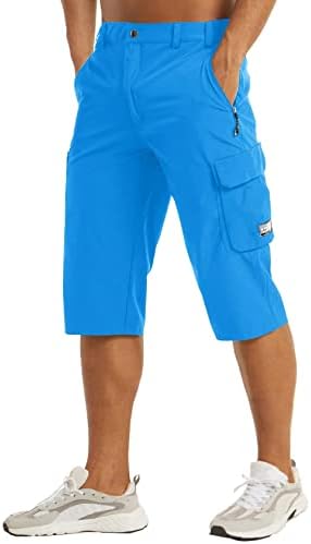 Magcomsen Men's Workout Gym Shorts Quick Dry 3/4 Capri Pants Zipper Bolsões Athletic shorts de corrida