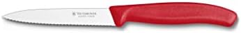 Victorinox 4 polegadas Swiss Classic Paring Knife com borda serrilhada, ponto de lança, vermelho