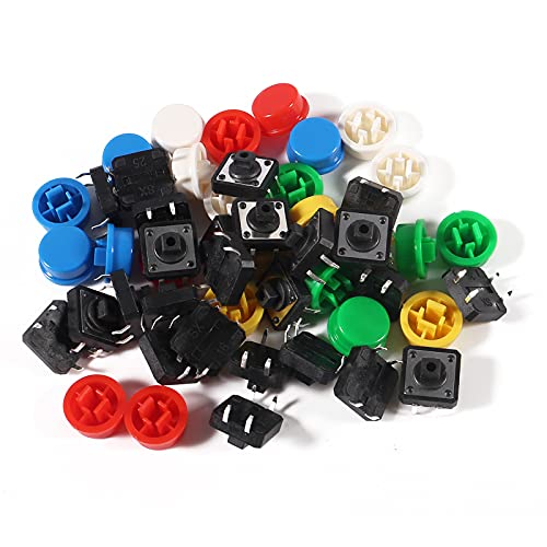 Aceirmc 25pcs 12x12x7.3mm Momentário Tato Tato Tato Chave Touch Touch Switch Micro Switch 4 pinos SMD PCB com tampa