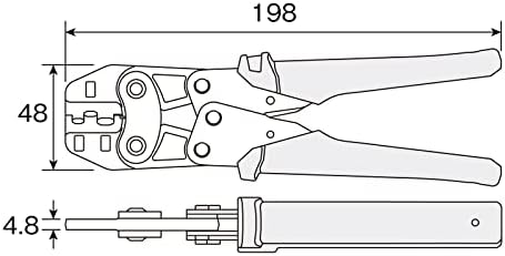 HOZAN P-736 Ferramenta de crimpagem, alicates de crimpagem, compacta, mas pode ser prejudicada com um aperto leve, tamanho CE1/2/5