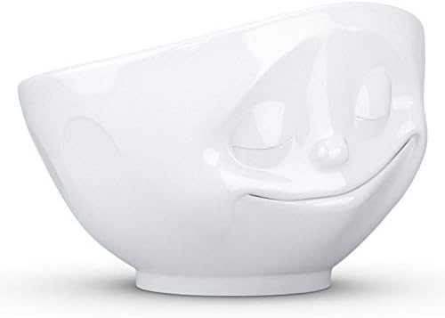 Tassen XL Porcelain Bowl, Happy Face Edition, 33 oz. Tigela branca, extra grande