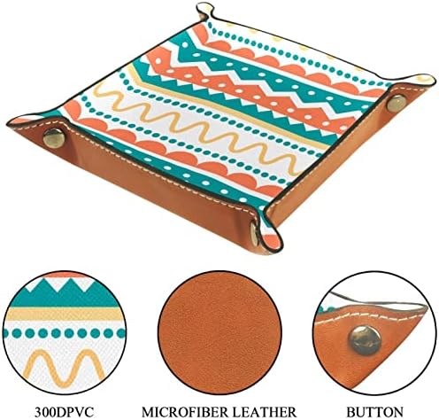 Bandeja de manobrista de couro, bandeja de dados suporte quadrado dobrável, placa organizadora de cômoda para trocar a chave da