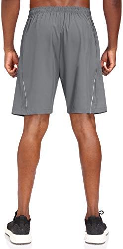 Shorts esportivos masculinos da HMIYA Rápida com bolsos com zíper para treinamento de treino