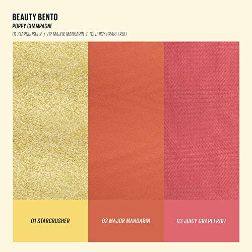 Coleção Kaja Beauty Bento - Trio de sombras saltitantes | 06 Champanhe Poppy - Tons de coral dourado | 2019 Allure Best of Beauty Award,