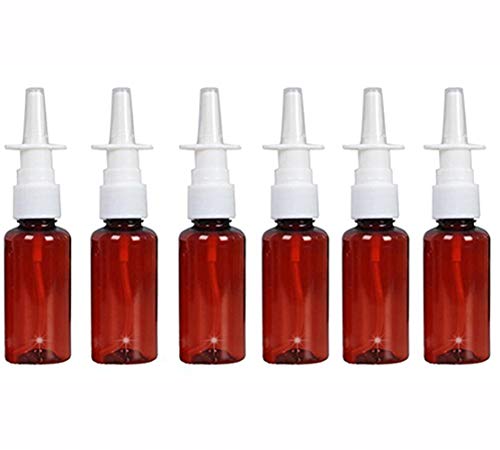12pcs vazios de pulverizadores de névoa de plástico âmbar atomizadores garrafa de spray nasal para injeção salina